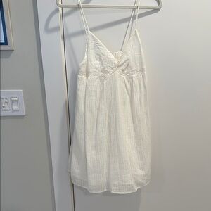 Zara White Mini Dress with Spaghetti Straps